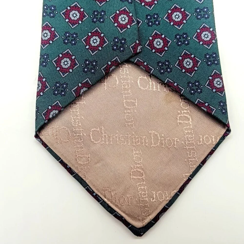 Christian Dior Monsieur Green Silk Men's Tie